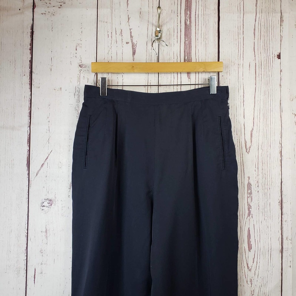 Chaus Sport Womens Pants Size 12 Casual Pleat Front Straight Leg Rayon Blue